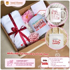 Set túi tote vải canvas và ly sứ