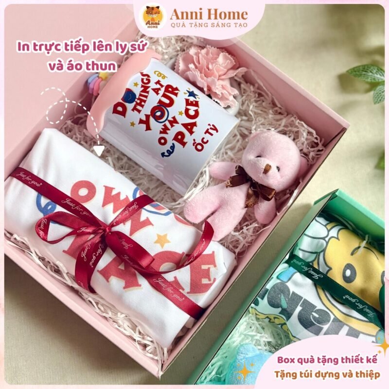 Set quà tặng thiết kế: Áo thun cotton + Ly sứ